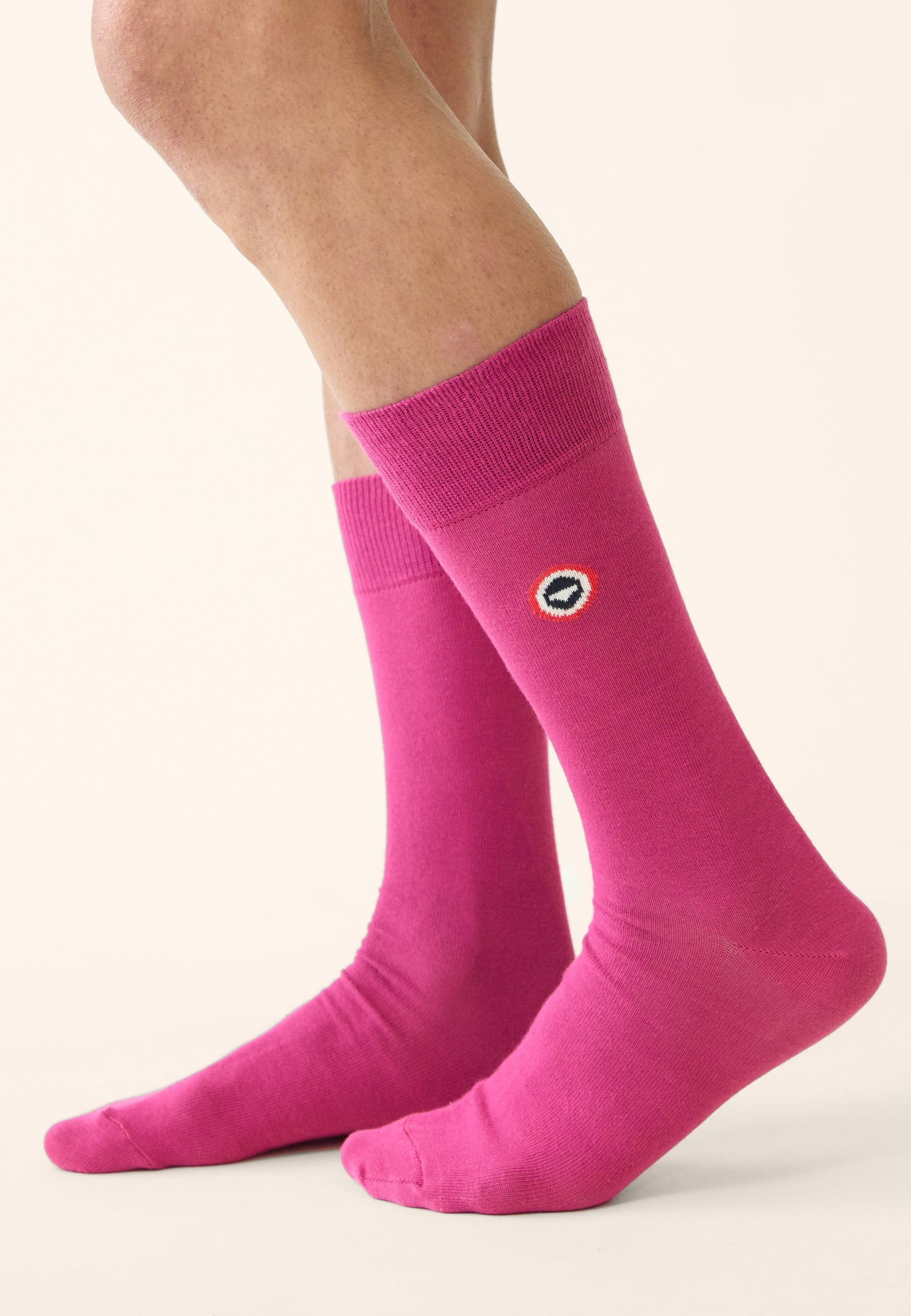 Chaussettes mi-hautes unies fuchsia - Robuste Fuchsia - Le Slip Français -  2