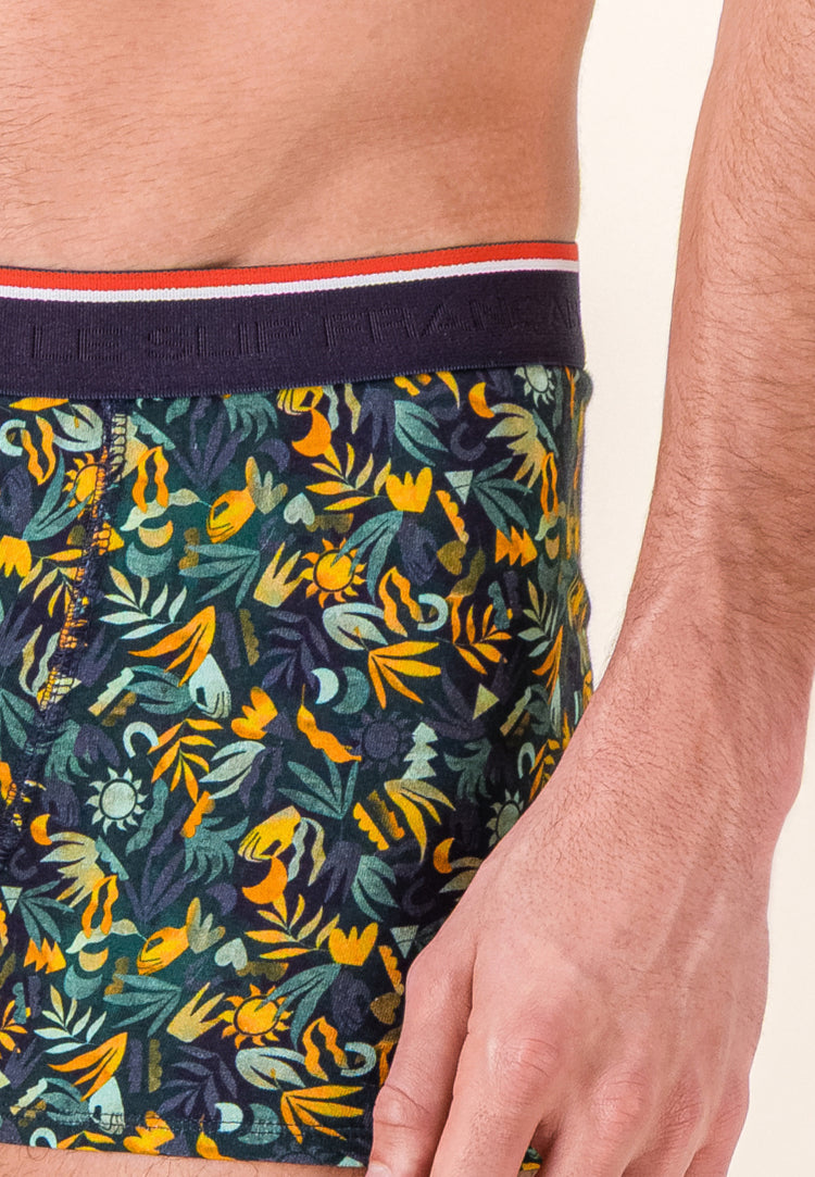 Boxer vert à motif jungle en coton - Marius Jungle Kaki Veronese - Le Slip Français - 5