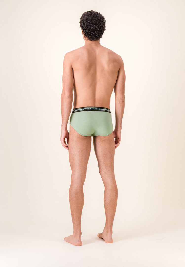 Slip vert en coton - Intrépide Vert Sauge - Le Slip Français - 4