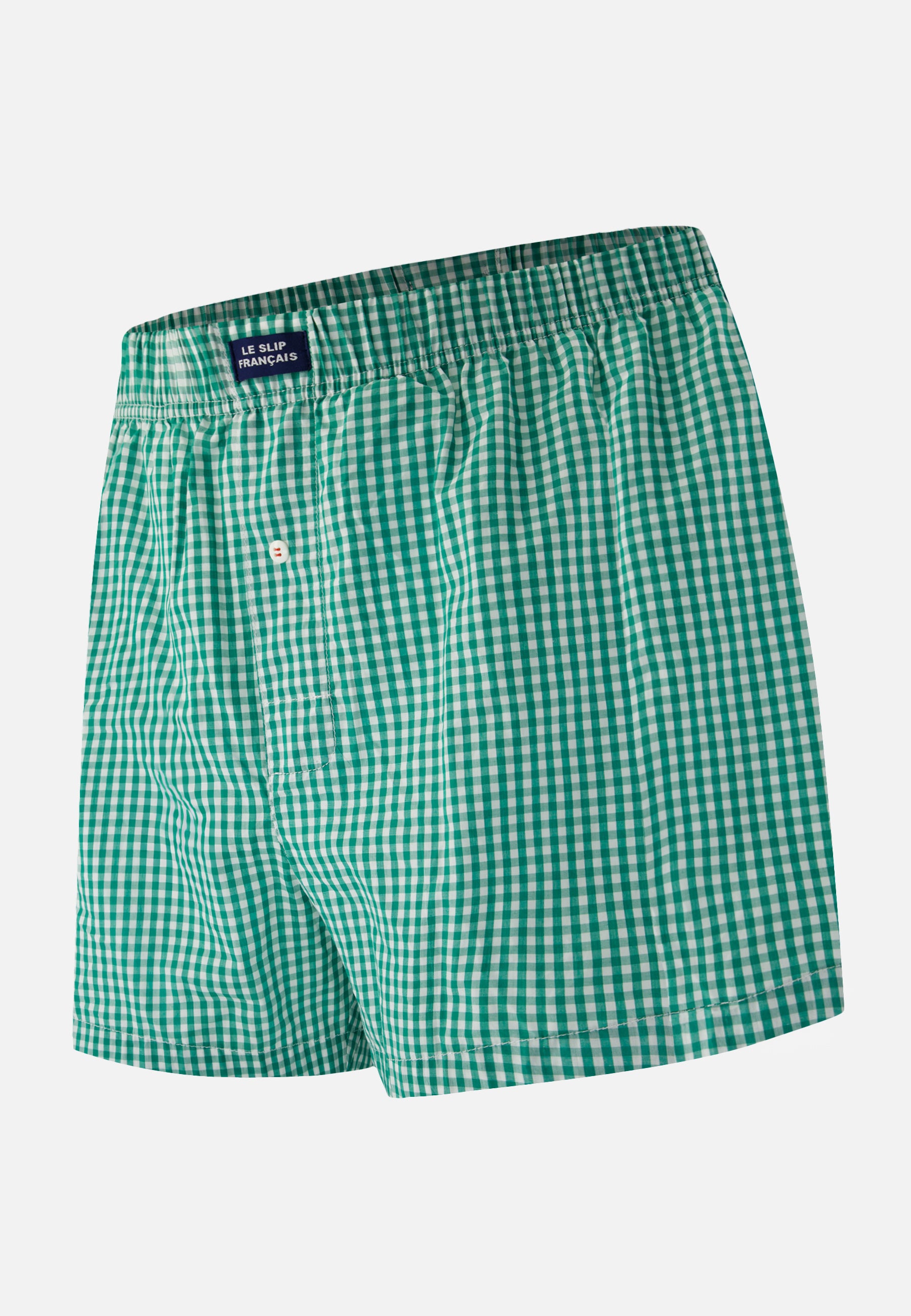 Caleçon à carreaux vert en coton - Jacques Carreaux Vichy Mint Green - Le Slip Français -  1