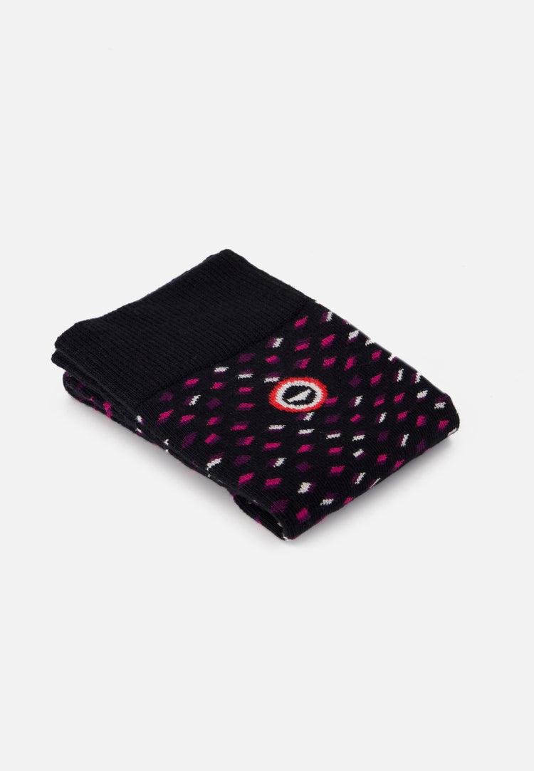 Chaussettes mi-hautes mixtes en coton - Lucas Petit Carre Fuchsia - Le Slip Français - 3