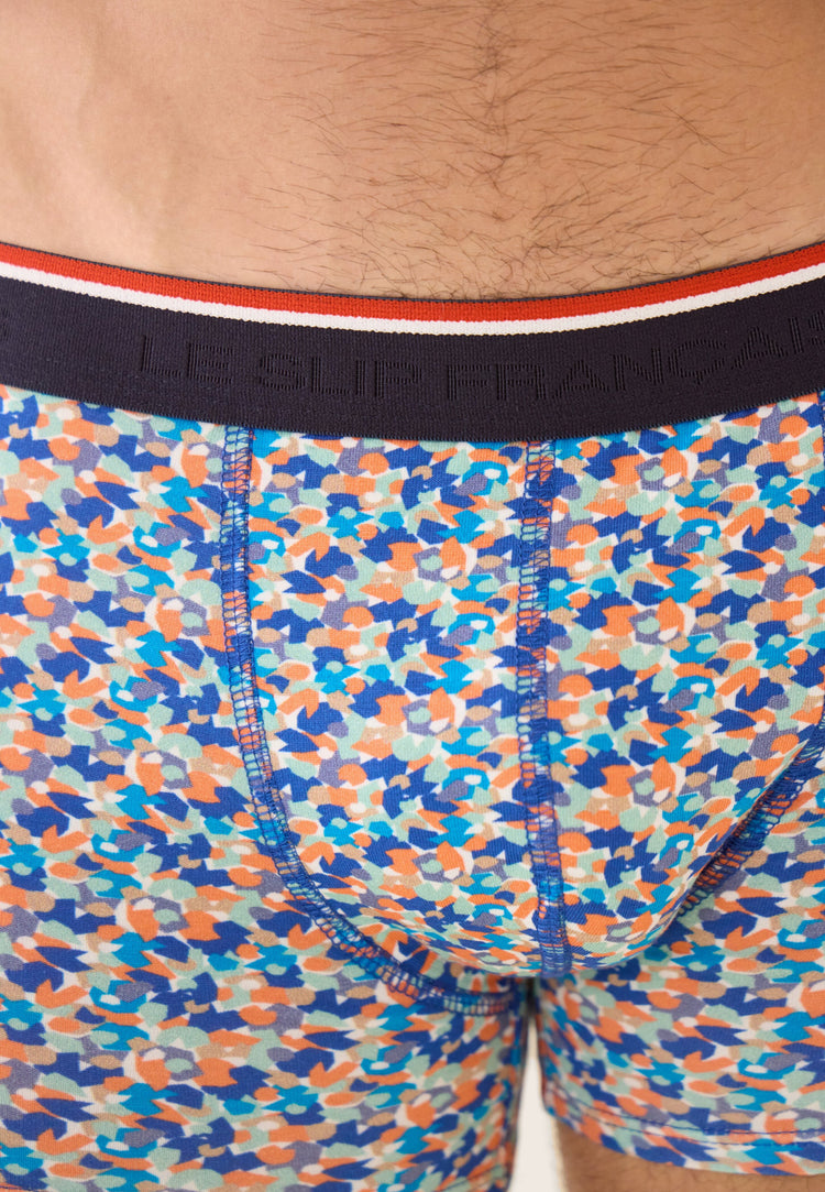 Boxer bleu à motif confetti en coton - Marius Confetti Bleu Nautique - Le Slip Français - 4
