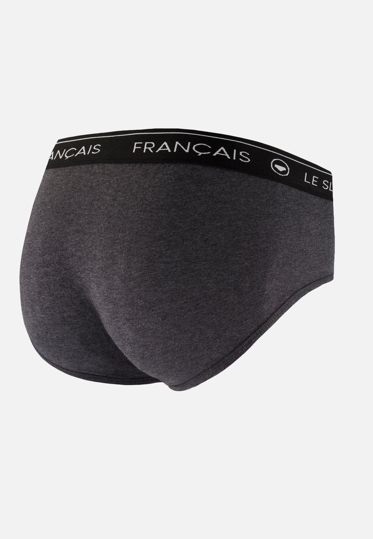 Slip gris en coton - Intrepide Gris Anthracite - Le Slip Français - 8