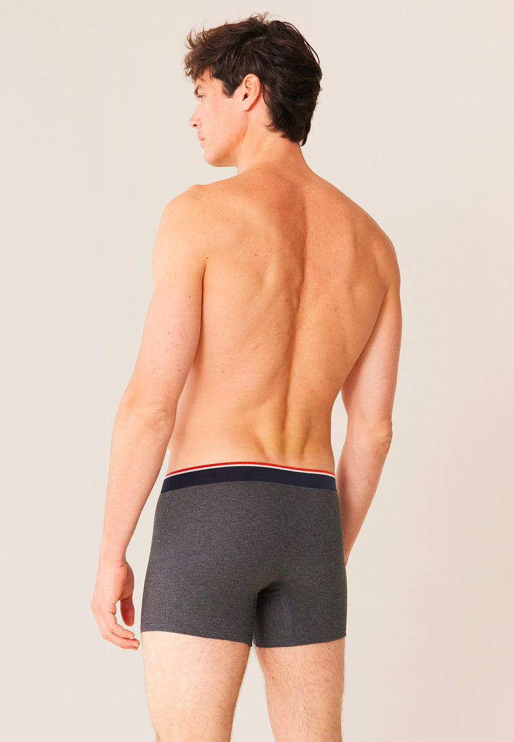 Boxer long gris foncé en coton - Michel Gris - Le Slip Français - 3