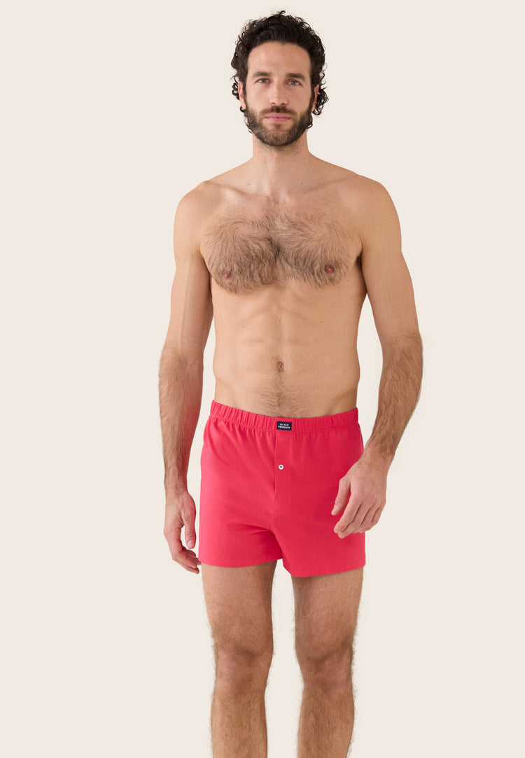 Caleçon rose en jersey de coton - Fredo Rose Cerise - Le Slip Français - 2