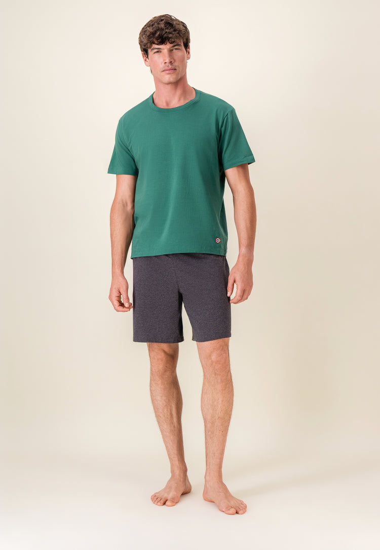 T-shirt à manches courtes vert en coton - Formidable Vert Forêt - Le Slip Français - 3
