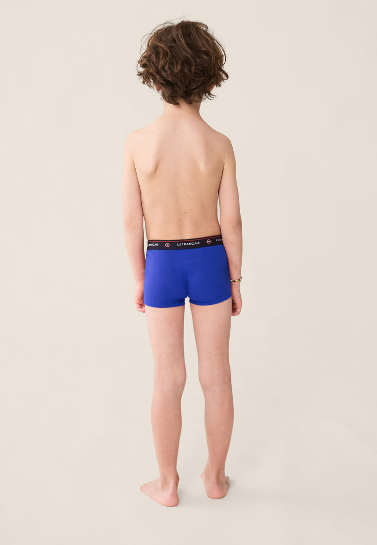 Boxer enfant bleu en coton - Petit Joseph Bleu Nautique - Le Slip Français - 3