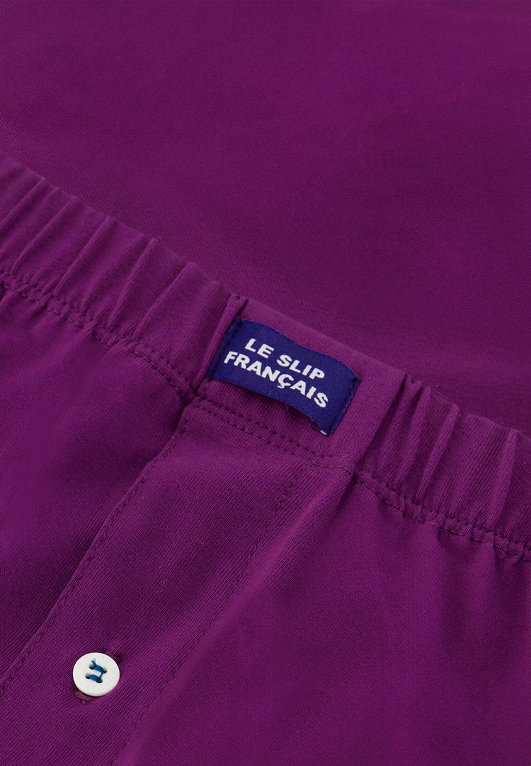 Caleçon violet en jersey de coton - Fredo Violet Profond - Le Slip Français - 2