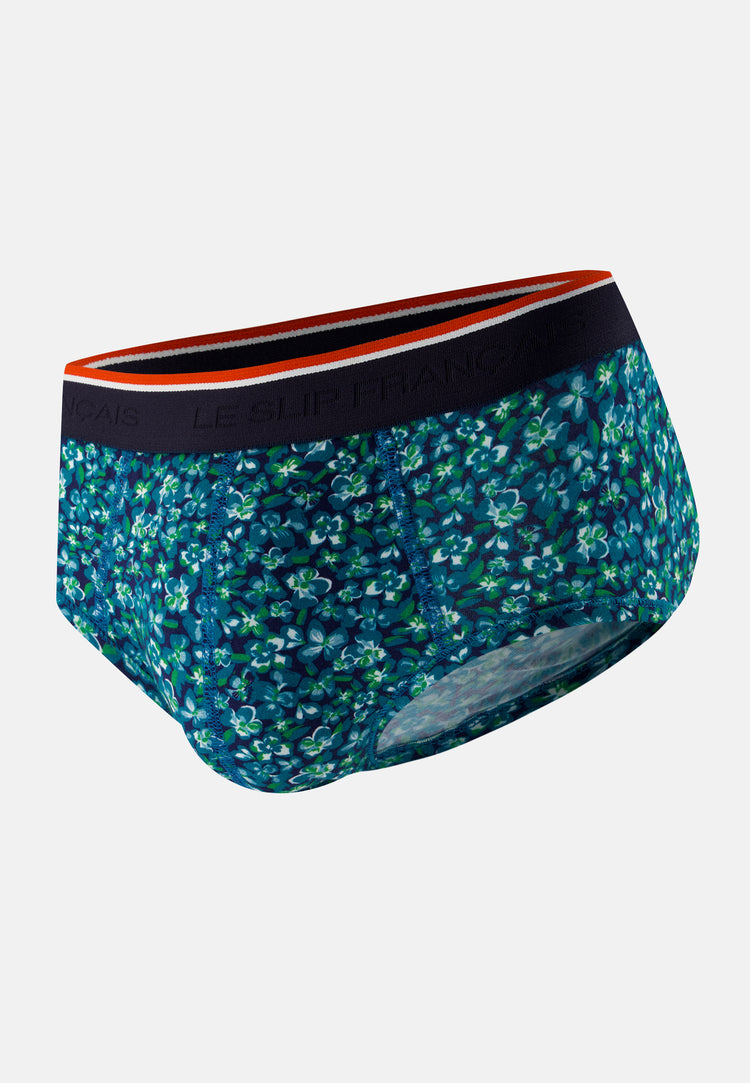 Slip en coton - Terrible Hibiscus Mint Green - Le Slip Français - 1