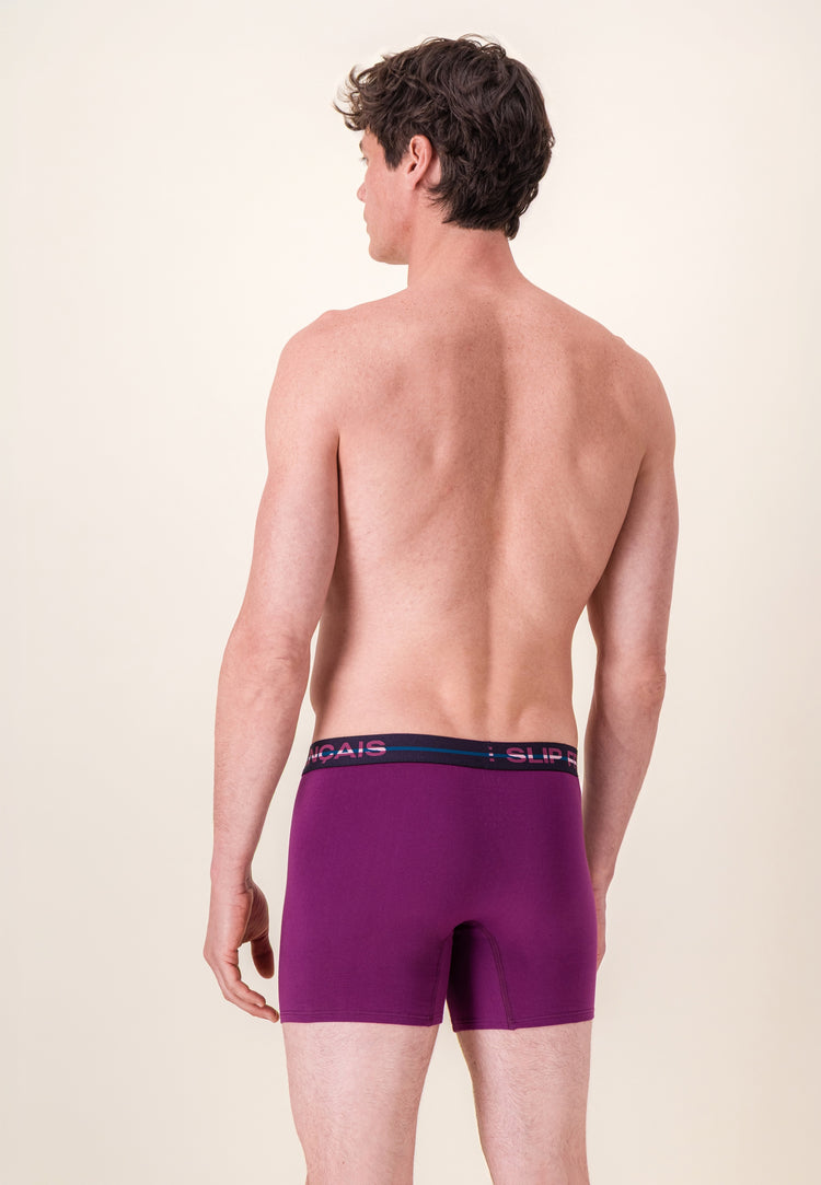 Boxer long violet en coton - Redoutable Long Violet Profond - Le Slip Français - 3