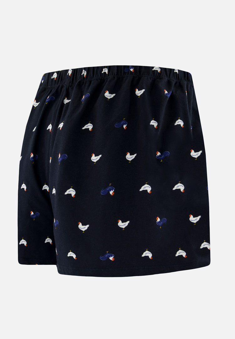 Caleçon à motif coq marine en jersey de coton - Fredo Coq Marine - Le Slip Français - 8
