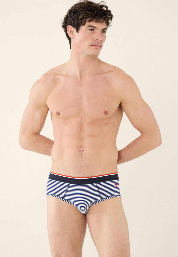 Slip marinière bleu en coton - Terrible Mariniere  Bleu - Le Slip Français - 2