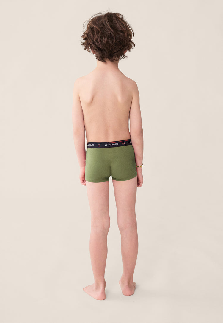 Boxer enfant vert en coton - Petit Joseph Kaki Veronese - Le Slip Français - 3