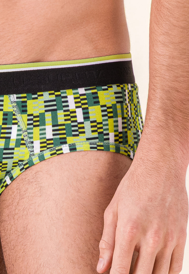 Slip à motif entrelaces jaune anis en coton - Terrible Entrelaces Jaune Anis - Le Slip Français - 5