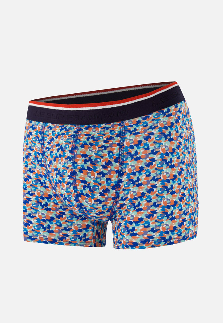 Boxer bleu à motif confetti en coton - Marius Confetti Bleu Nautique - Le Slip Français - 1
