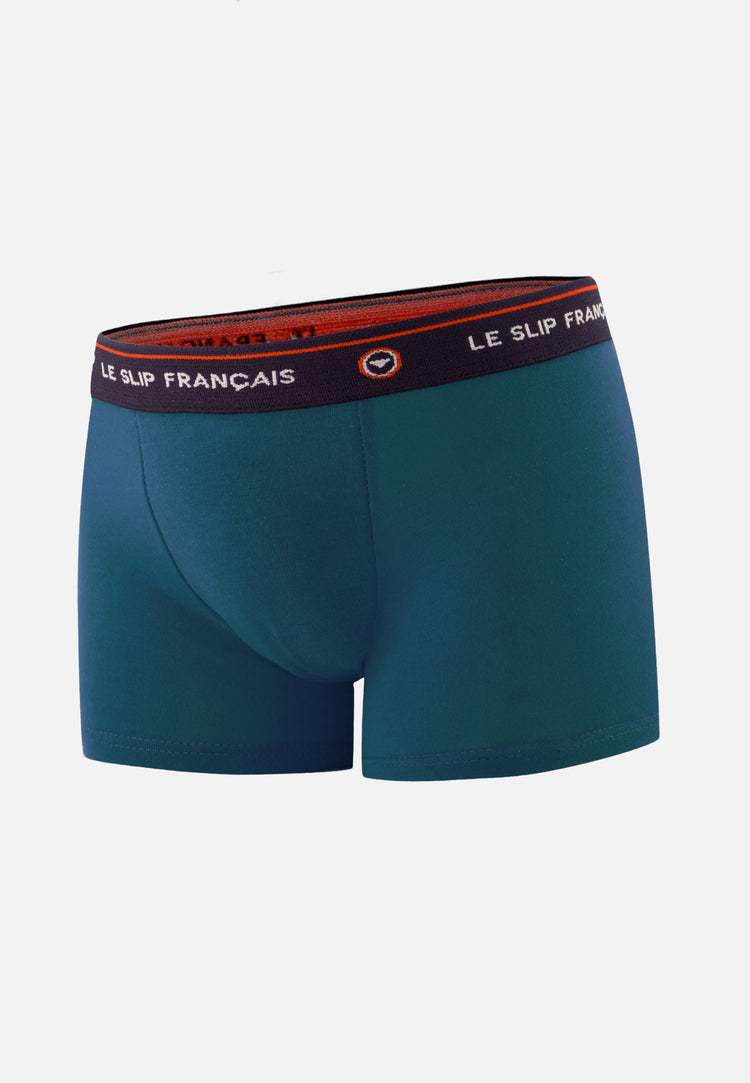 Boxer enfant bleu en coton - Petit Joseph Bleu Canard - Le Slip Français - 2