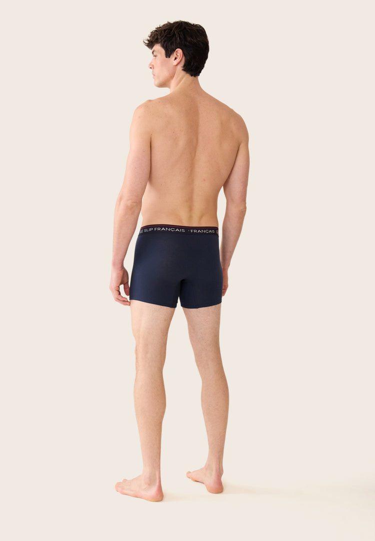 Boxer long marine en coton - Redoutable Long Marine Lsf - Le Slip Français - 3