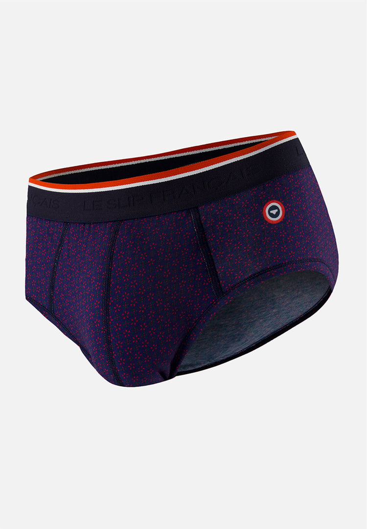 Slip imprimé cadeau indigo en coton - Terrible Kdo Indigo - Le Slip Français - 1