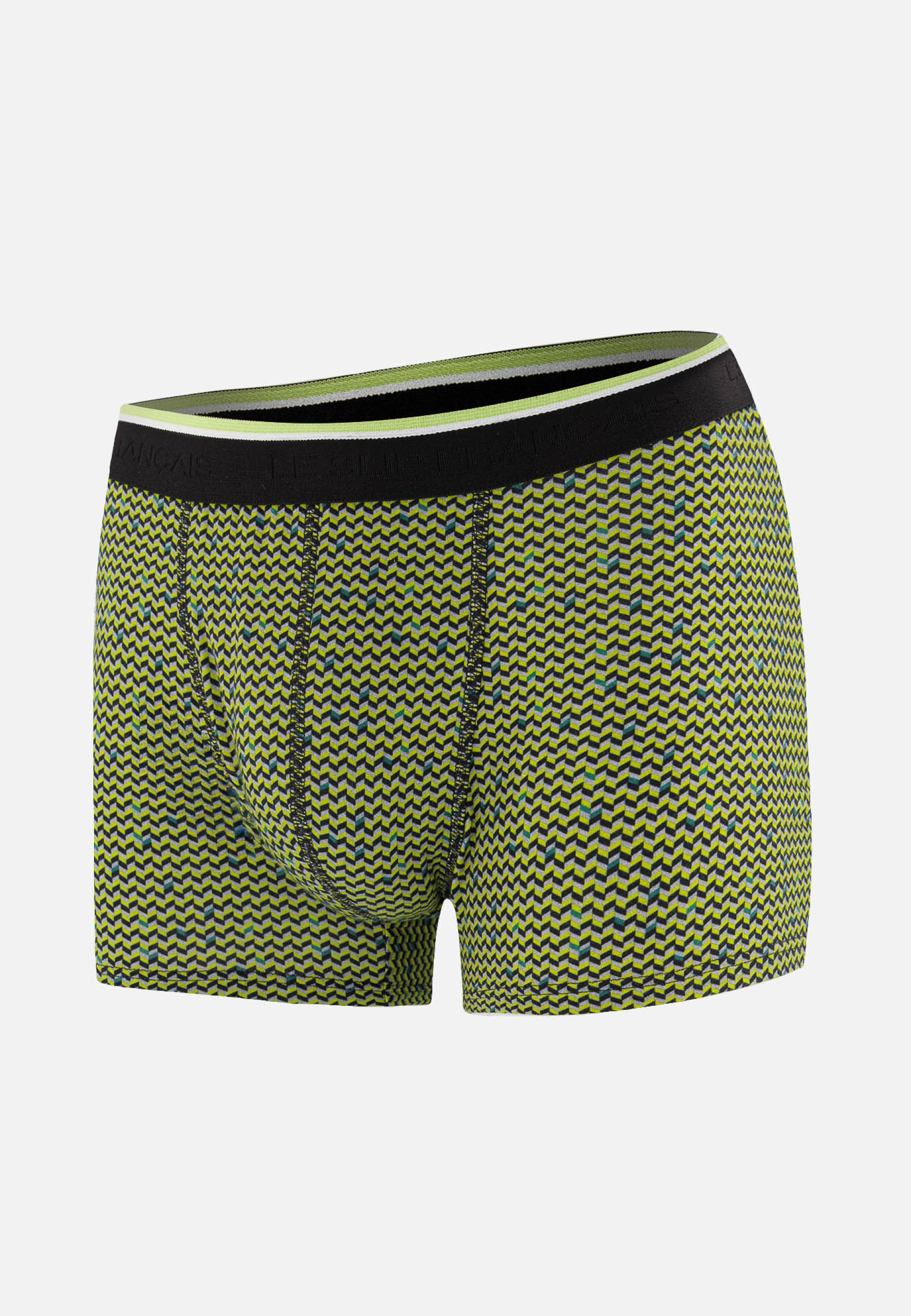 Boxer à motif chevron jaune anis en coton - Marius Chevron Jaune Anis - Le Slip Français -  1