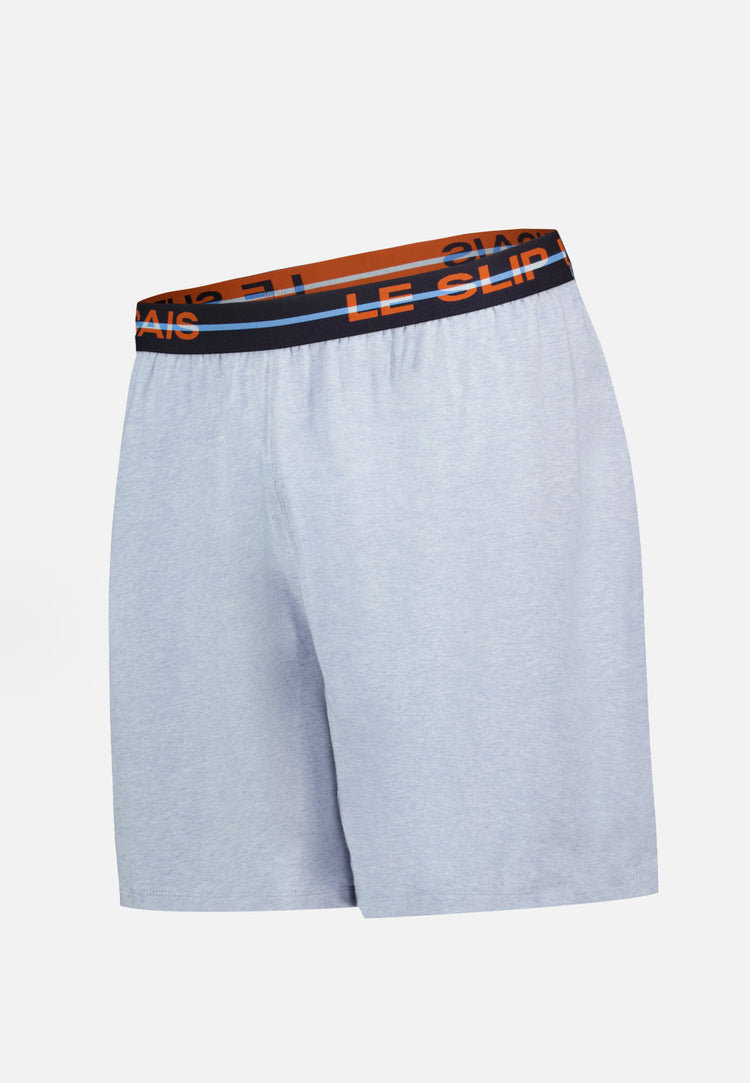 Bas de pyjama court bleu en coton - Invincible Bleu Ciel Chine - Le Slip Français - 6