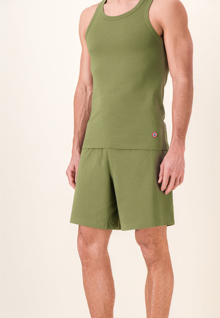 Débardeur homme vert en coton - Fulminant Kaki Veronese - Le Slip Français - 3