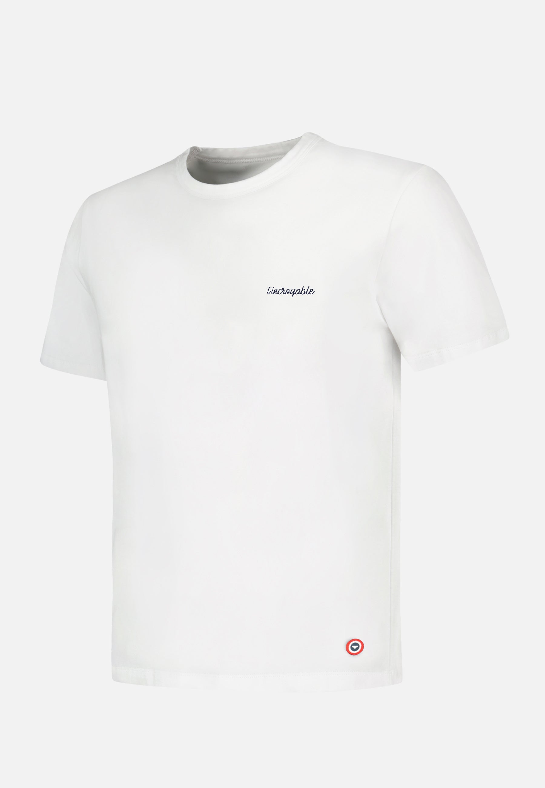 T-shirt homme blanc à manches courtes en coton - Formidable Blanc Brodé L'Incroyable - Le Slip Français -  1