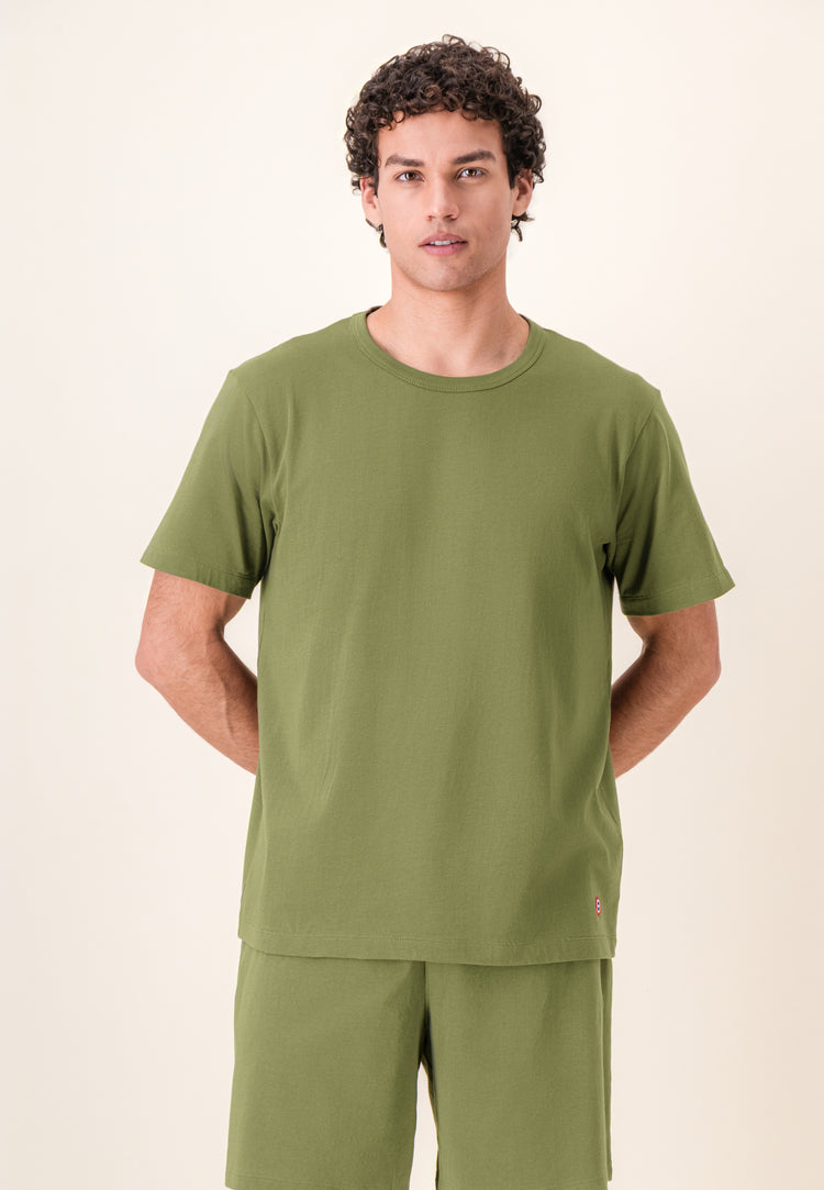 T-shirt homme vert à manches courtes en coton - Formidable Kaki Veronese - Le Slip Français - 2