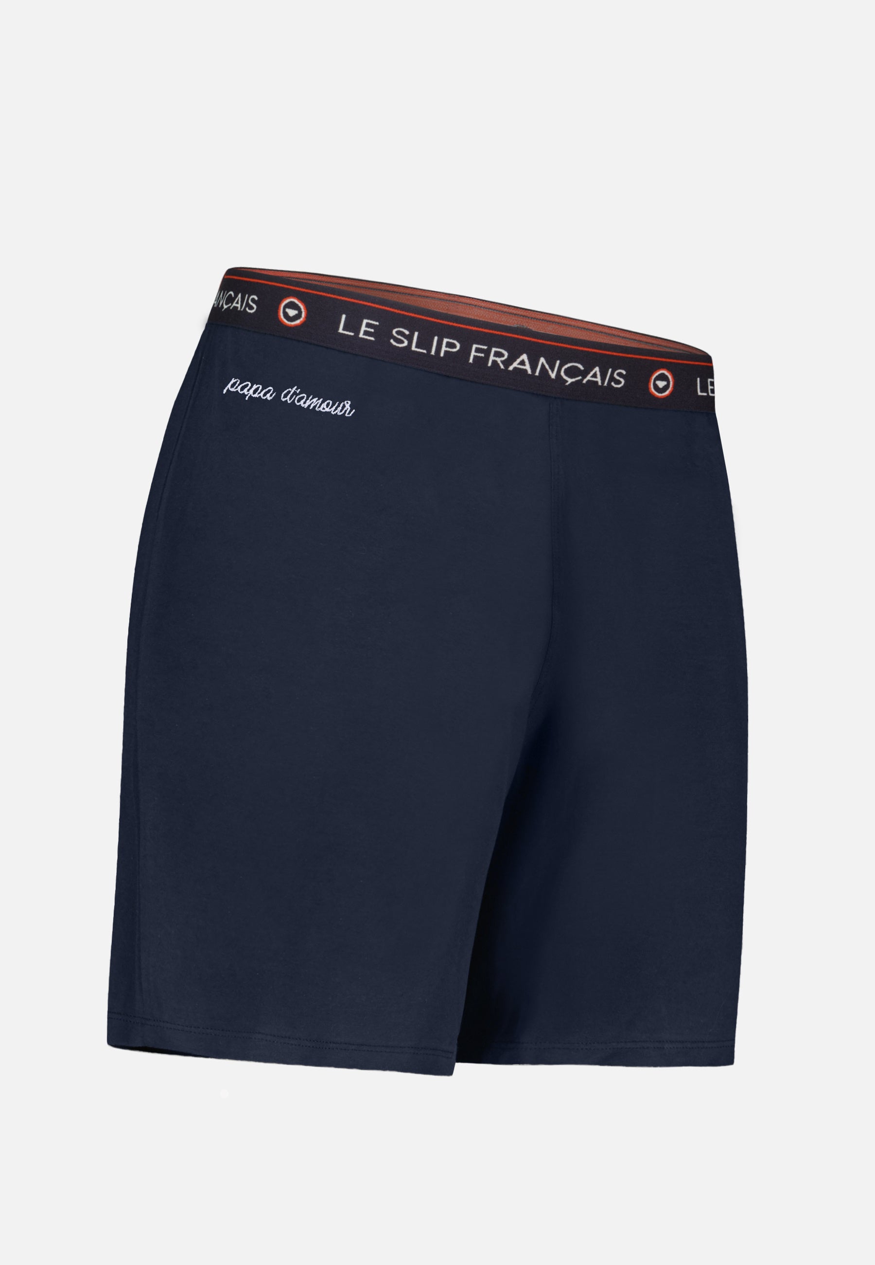 Short de pyjama en coton - Invincible Marine Brodé Papa D'Amour - Le Slip Français -  1