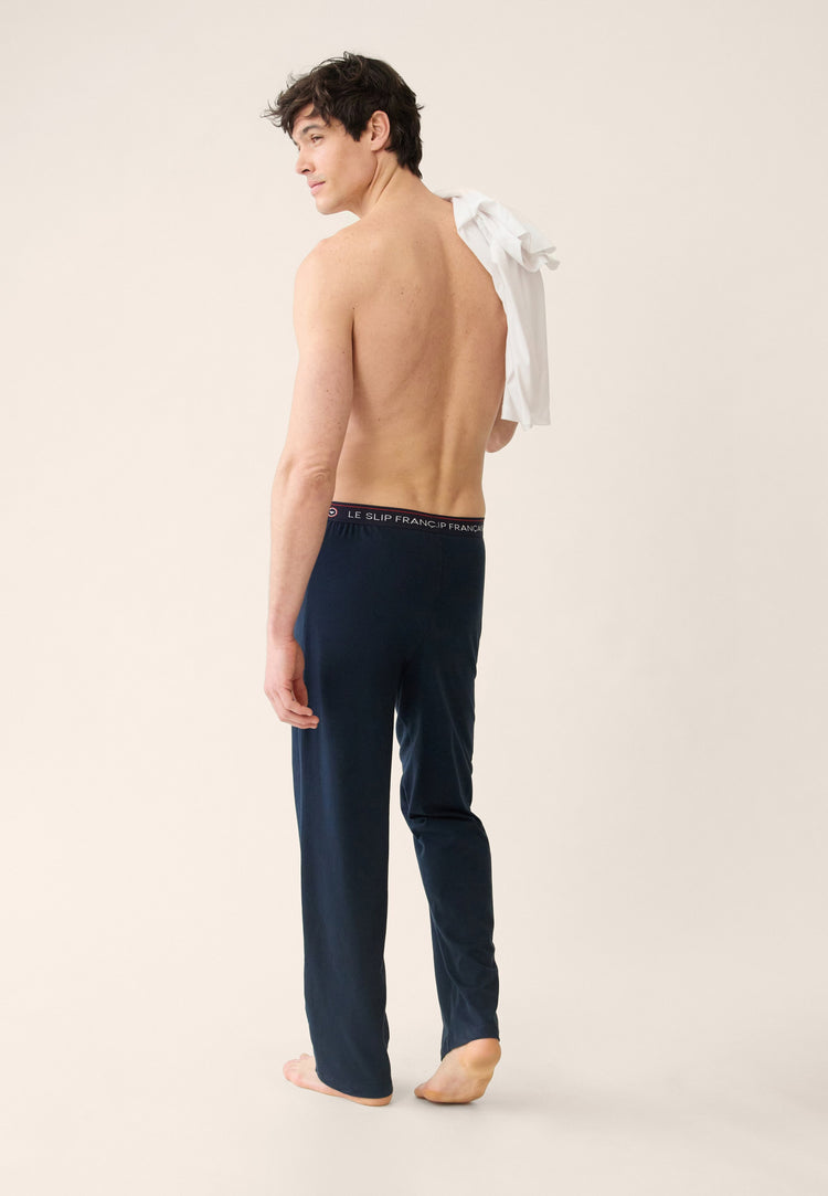 Bas de pyjama long homme bleu marine en coton - Indomptable Marine - Le Slip Français - 3