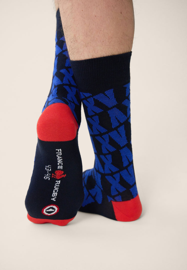 Chaussettes mi-hautes en coton - Lucas XV de France Indigo - Le Slip Français - 3