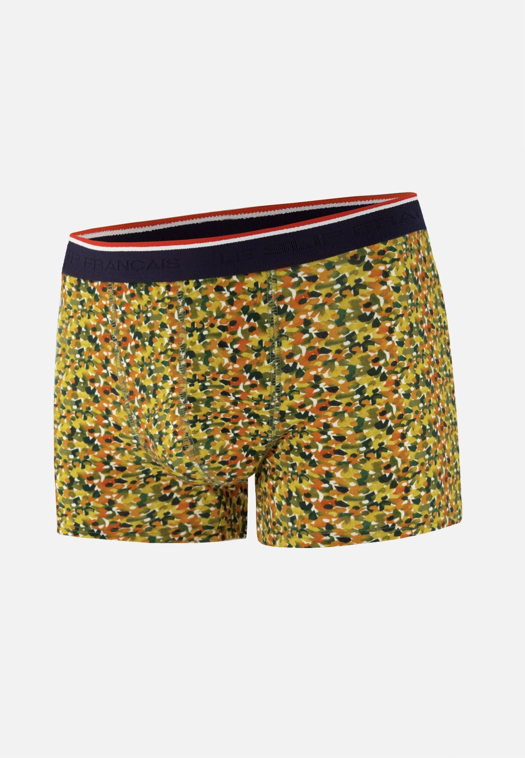 Boxer jaune à motif confetti en coton - Marius Confetti Jaune - Le Slip Français -  1