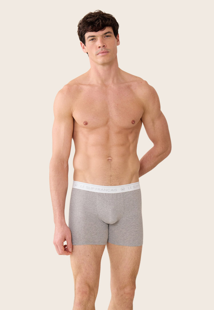 Boxer long gris en coton - Redoutable Long Gris Chine - Le Slip Français - 5