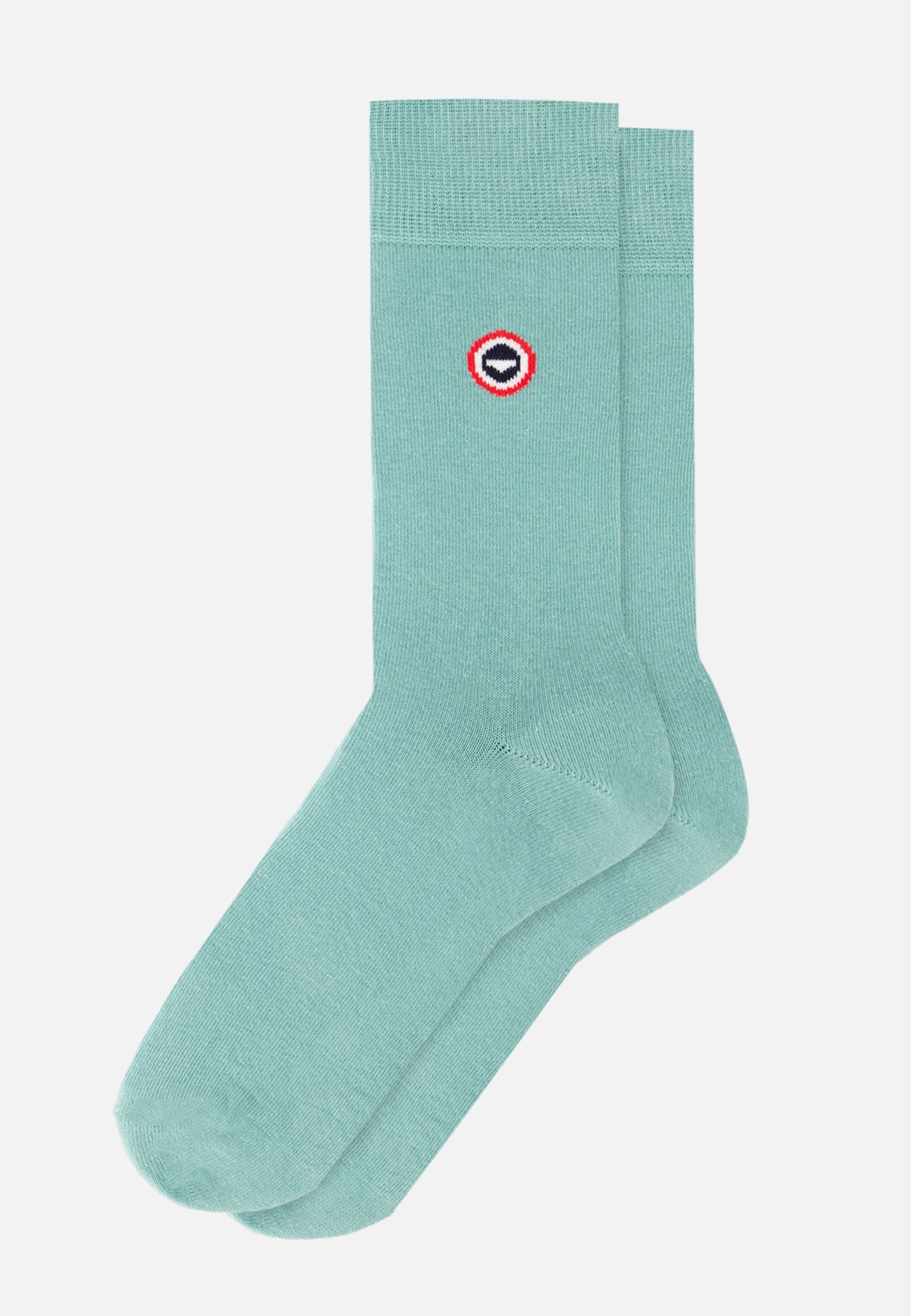 Chaussettes mi-hautes unies vert - Robuste Vert Azur - Le Slip Français -  1