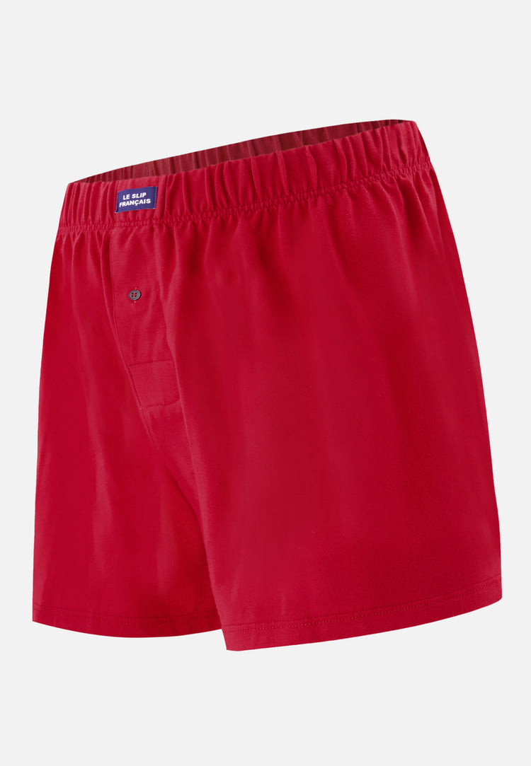 Caleçon en jersey souple en coton - Fredo Rouge Cerise - Le Slip Français - 1