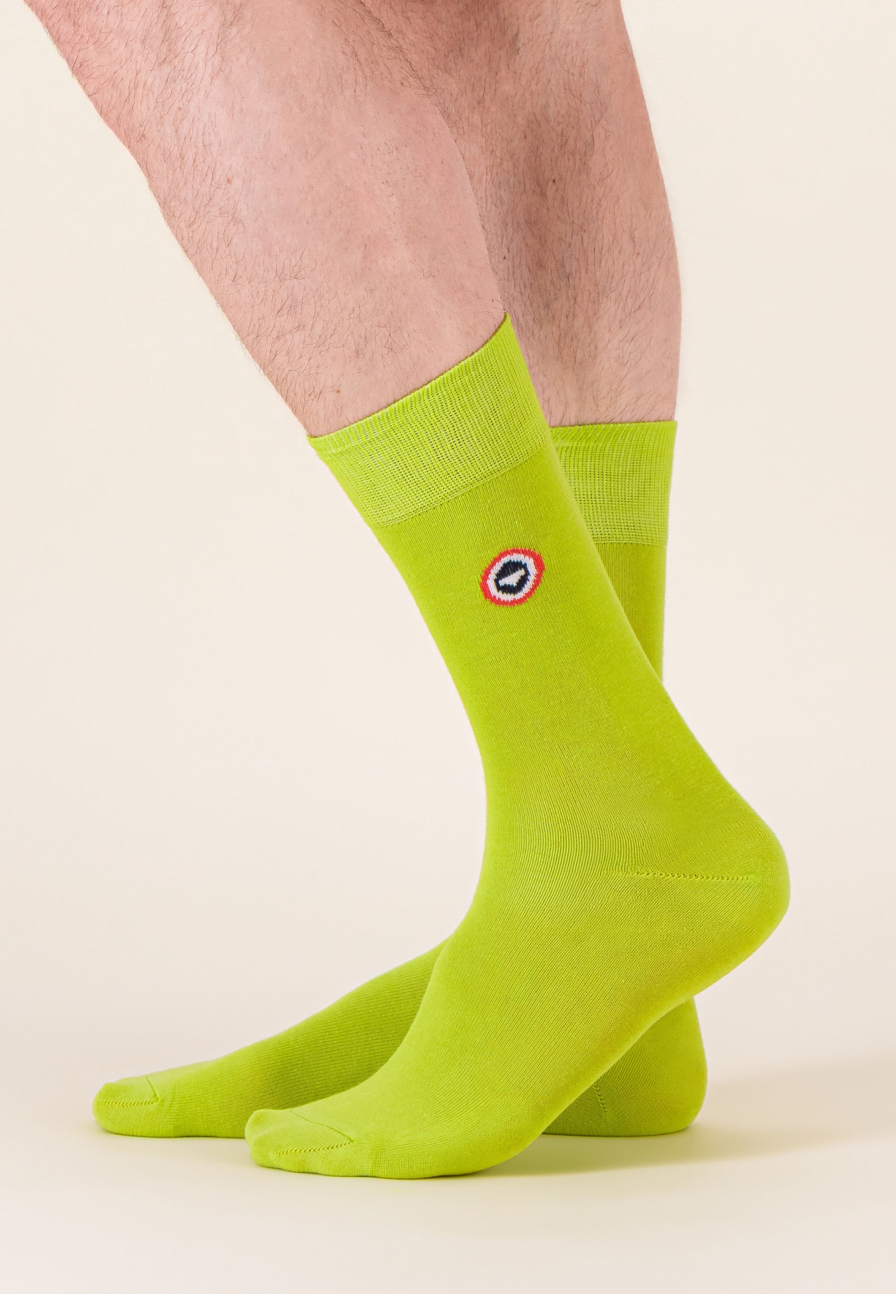 Chaussettes mi-hautes jaune en coton - Robuste Jaune Anis - Le Slip Français -  2
