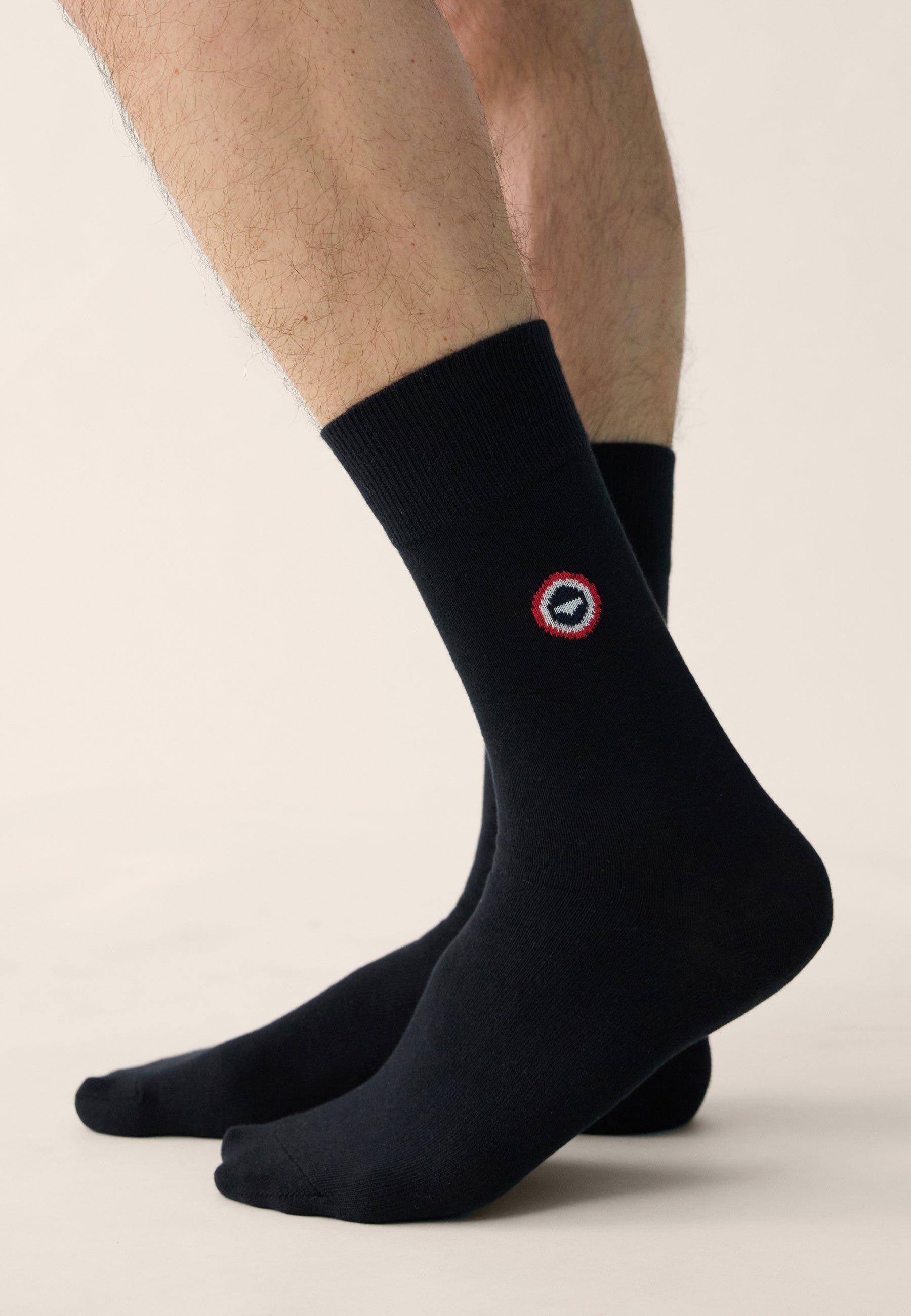 Chaussettes mi-hautes unies noires - Robuste Noir - Le Slip Français -  2