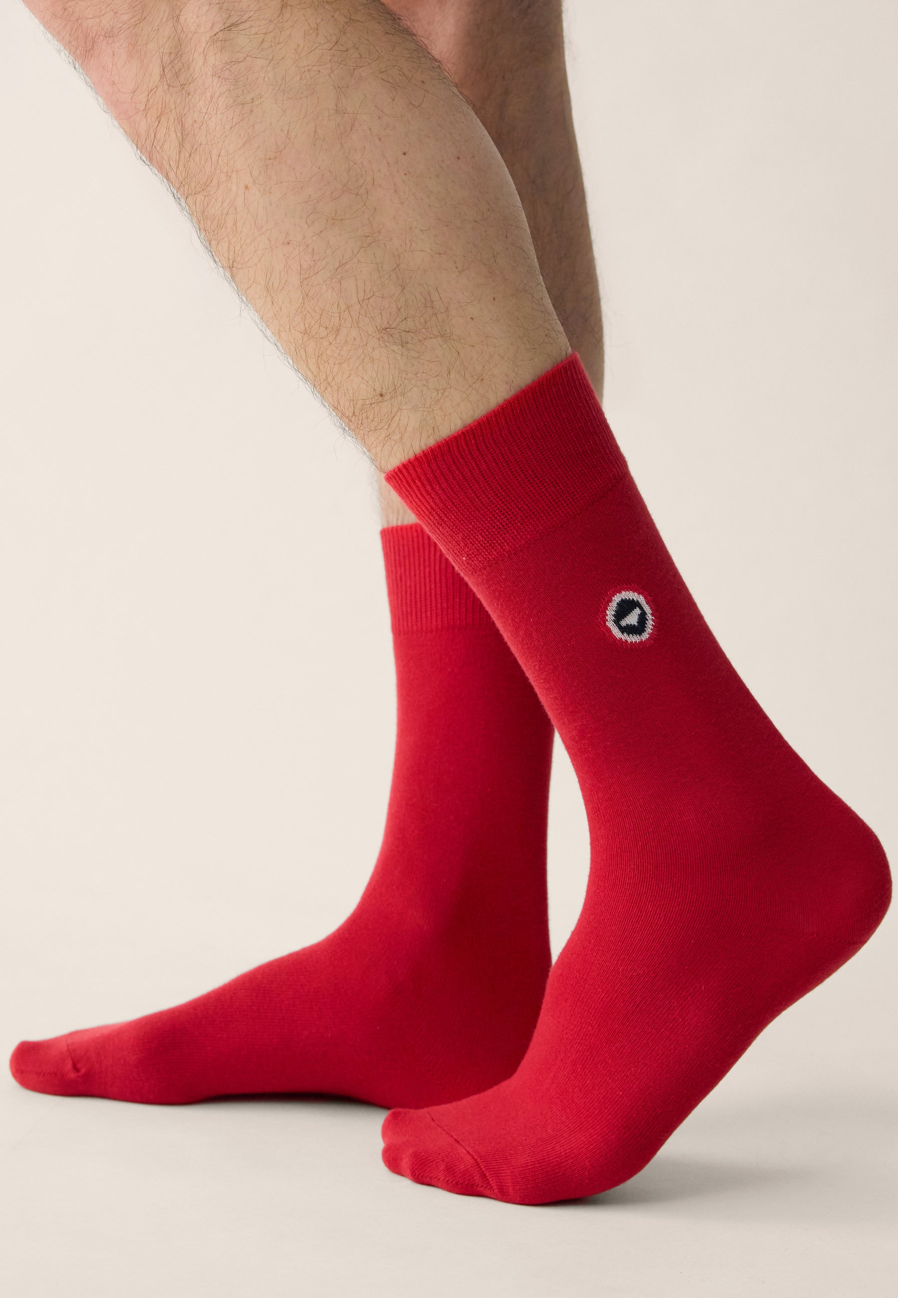 Chaussettes mi-hautes unies rouges - Robuste Rouge - Le Slip Français -  2