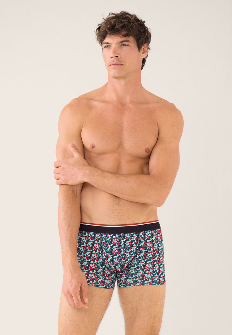 Boxer vert à motif confetti en coton - Marius Confetti Vert D'Eau - Le Slip Français - 2