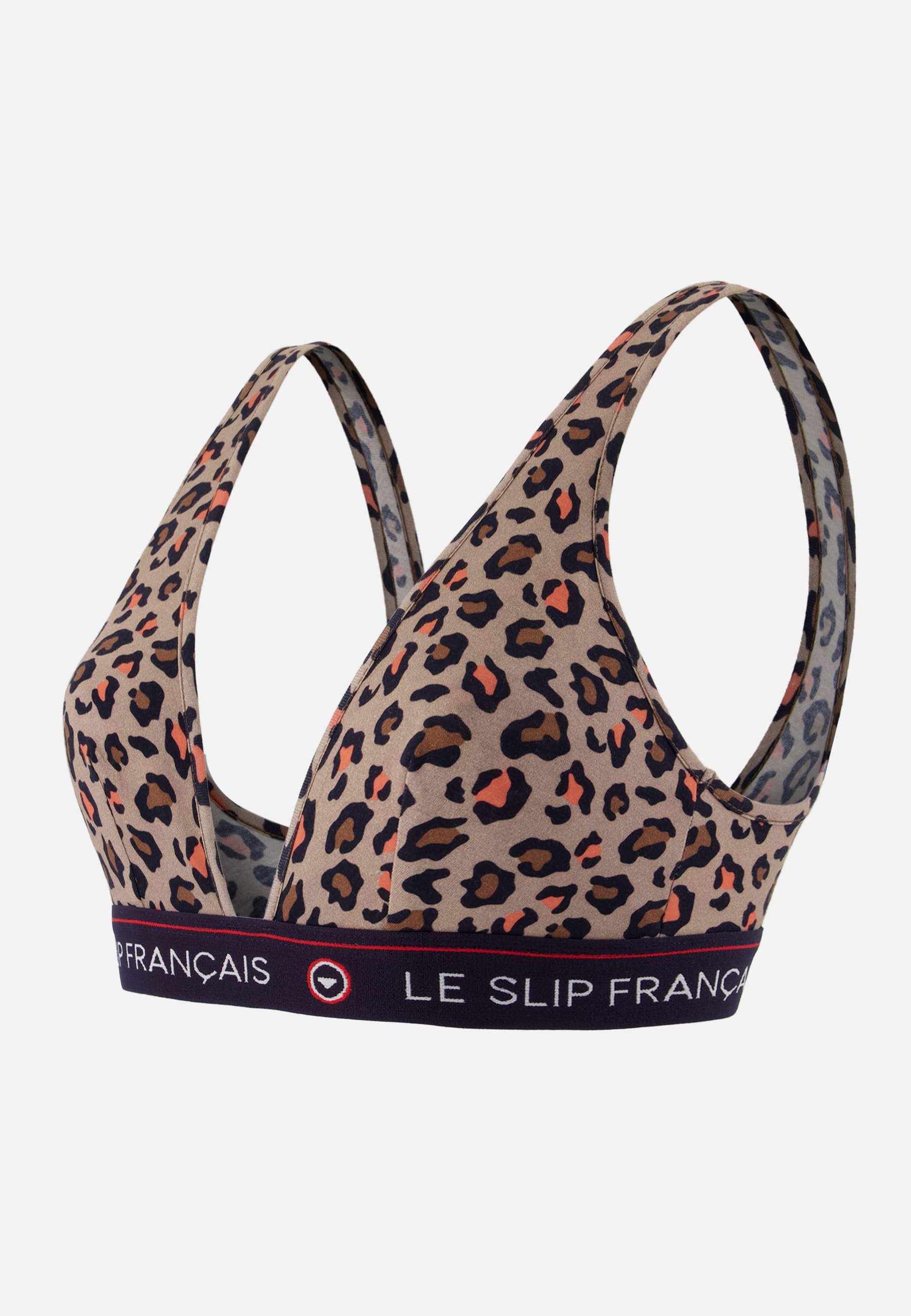 Soutien-gorge triangle sans armature à motif léopard en coton - Séduisante Léopard - Le Slip Français -  1