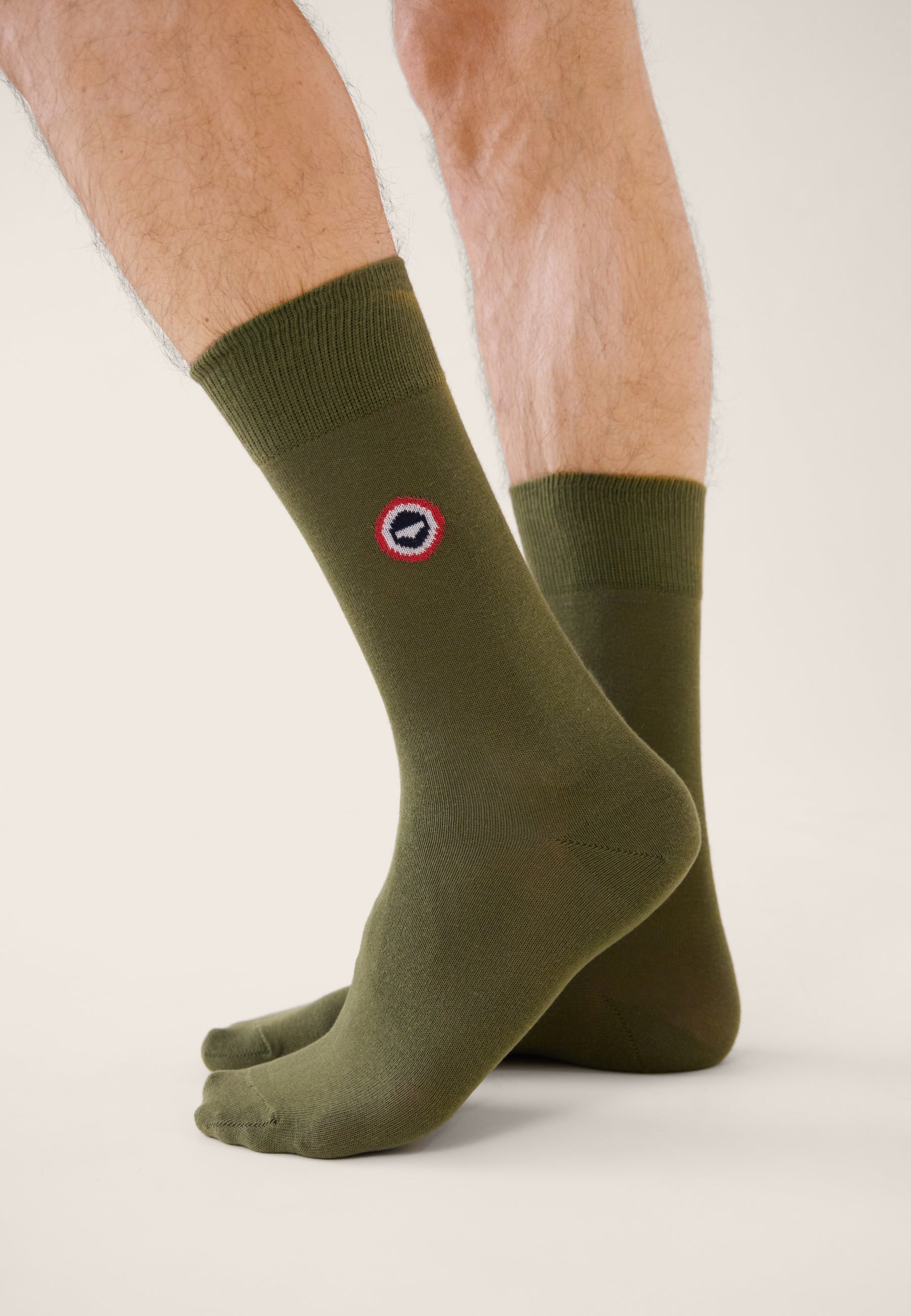Chaussettes mi-hautes unies vert - Robuste Kaki Veronese - Le Slip Français -  2
