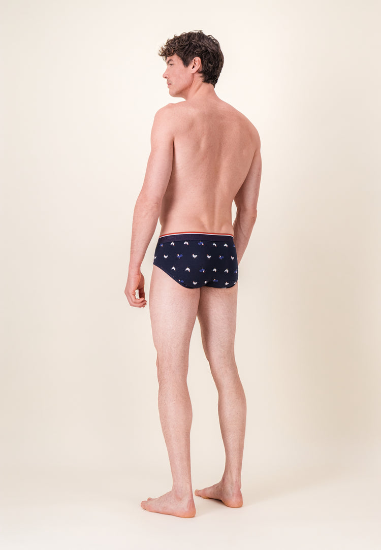Slip à motif coq marine en coton - Terrible Coq Marine - Le Slip Français - 5