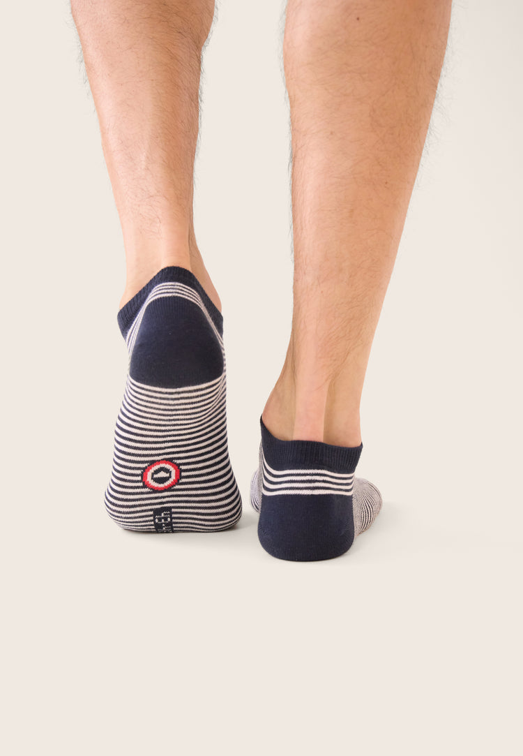 Chaussettes basses marinière bleu marine - Tonnerre Mariniere Marine - Le Slip Français - 3