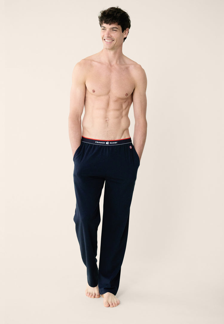 Bas de pyjama en coton - Toudou Marine XV France - Le Slip Français - 1