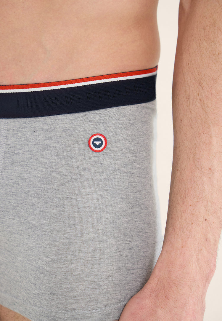 Boxer gris en coton avec cocarde - Marius Gris Chine - Le Slip Français - 4