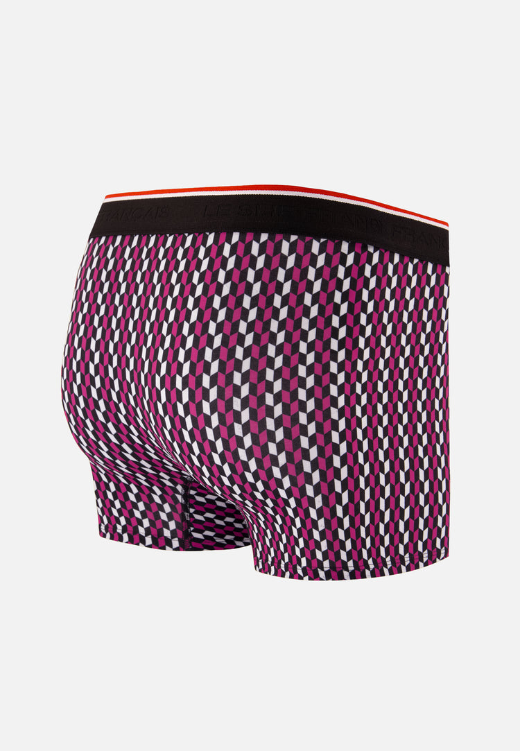 Boxer fuchsia à motif fléchettes en coton - Marius Flechette Fuchsia - Le Slip Français - 5
