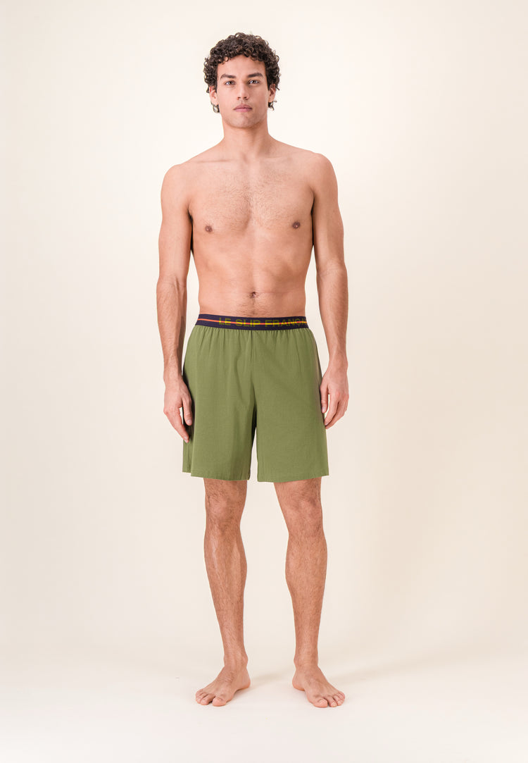 Bas de pyjamas court vert en coton - Invincible Kaki Veronese - Le Slip Français - 4