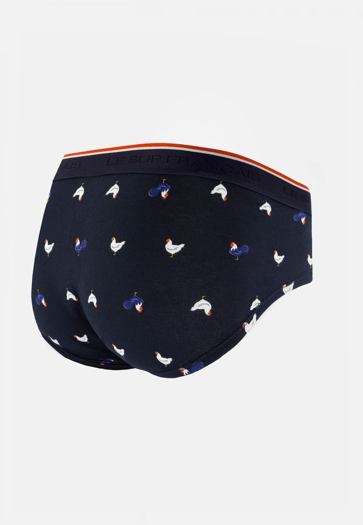 Slip à motif coq marine en coton - Terrible Coq Marine - Le Slip Français - 8