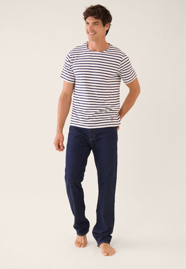 T-shirt manches courtes en coton stretch - T-shirt Mariniere Marine - Le Slip Français - 3