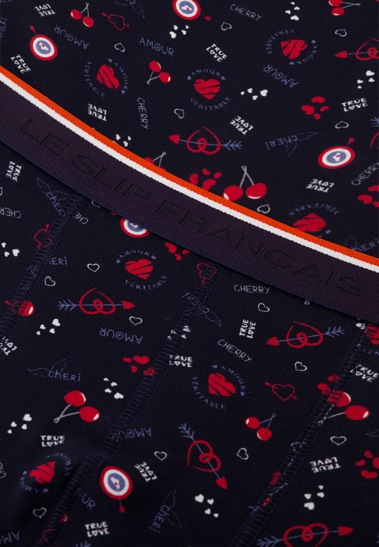 Boxer bleu marine à motif cerises en coton - Marius Cherry Marine - Le Slip Français - 6