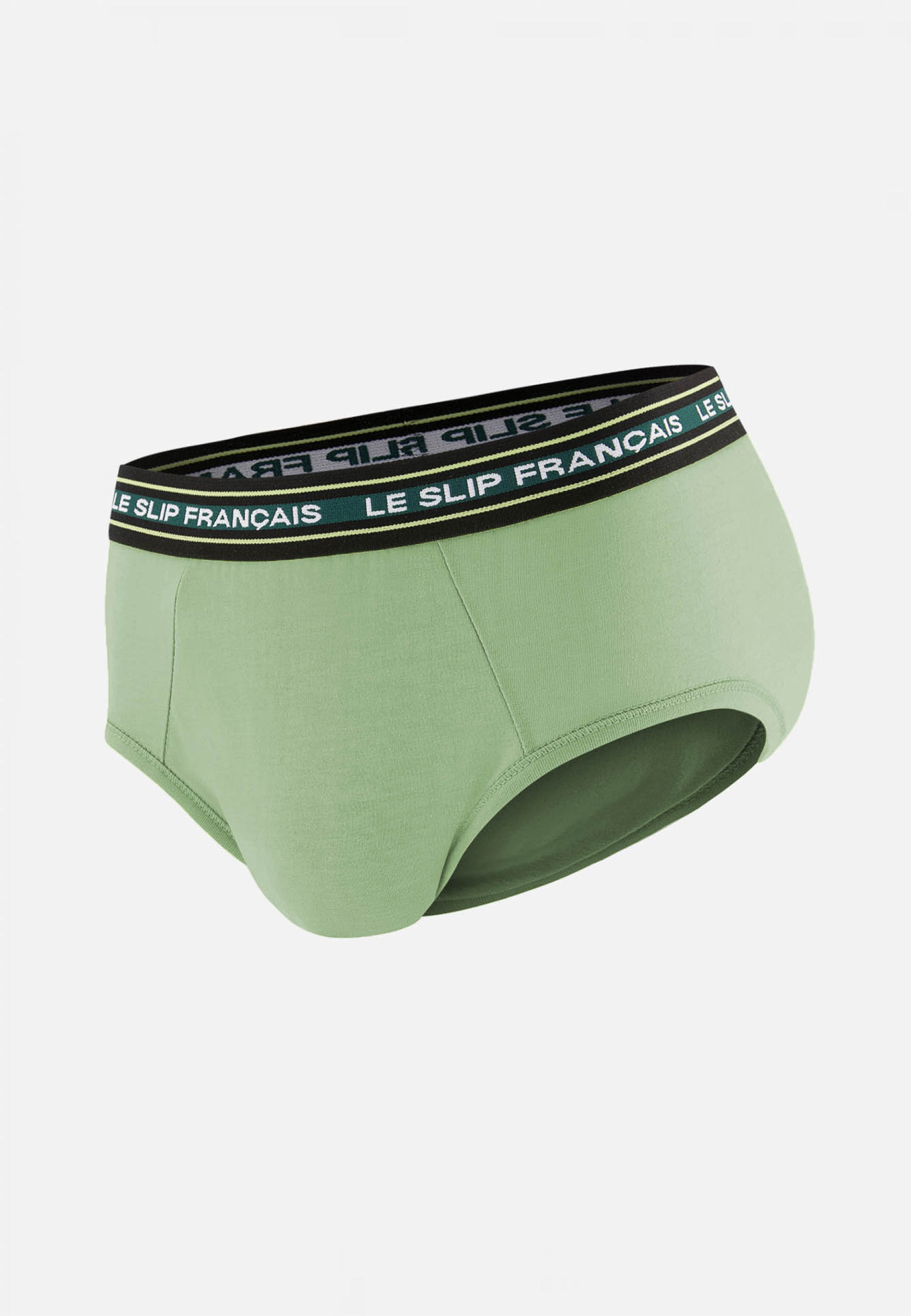 Slip vert en coton - Intrépide Vert Sauge - Le Slip Français -  1